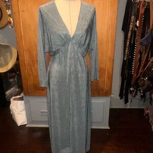 All in Favor Slate Blue Textured Dress Top